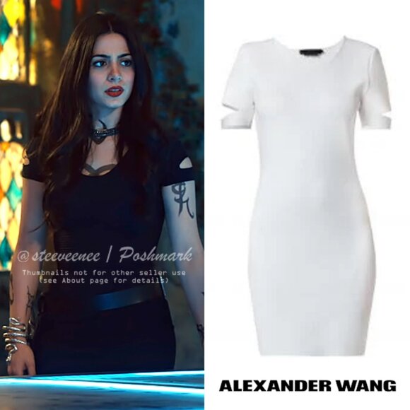 Alexander Wang Slit Sleeve Knit Dress ALT ASO Isabelle Lightwood - Picture 1 of 9